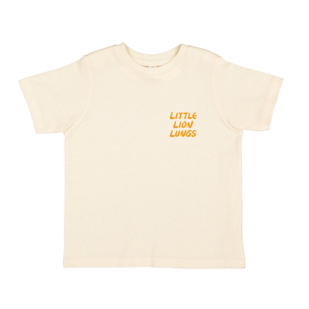 Little Lion Lungs - Kids Tee- Little body Big Roar - Natural