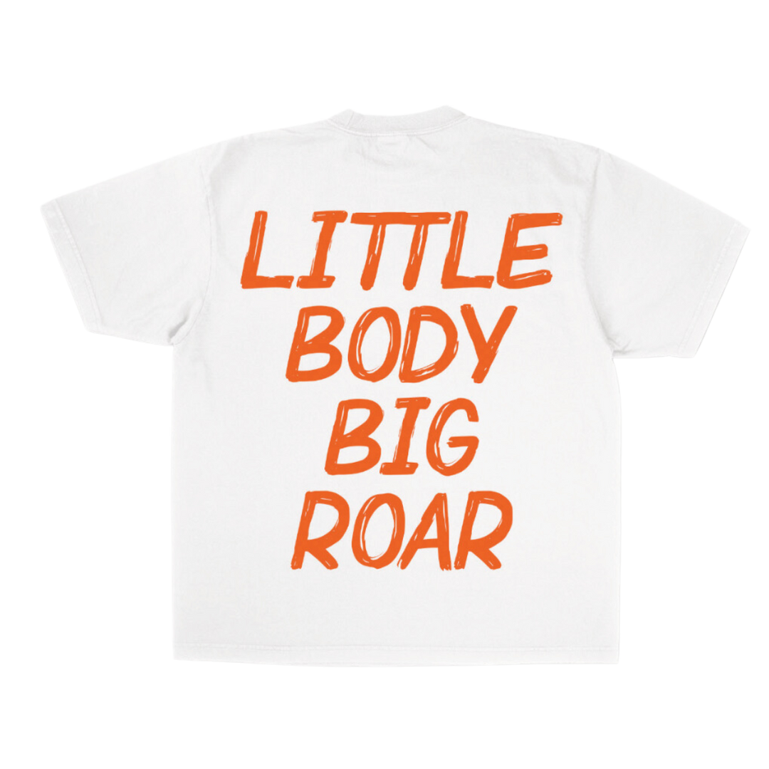 Little Lion Lungs - Kids Tee- Little body Big Roar - White